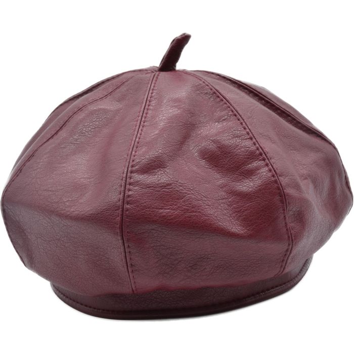 Classic Faux Leather Beret 
