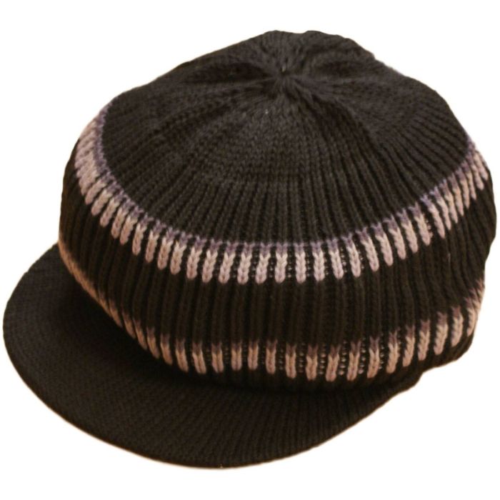 Small Knitted Peaked Rasta Hat