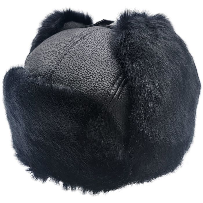 Faux Leather Trapper Hat