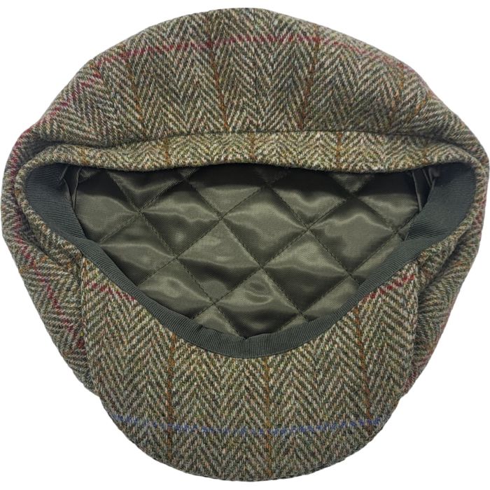 Checked Herringbone Newsboy Cap