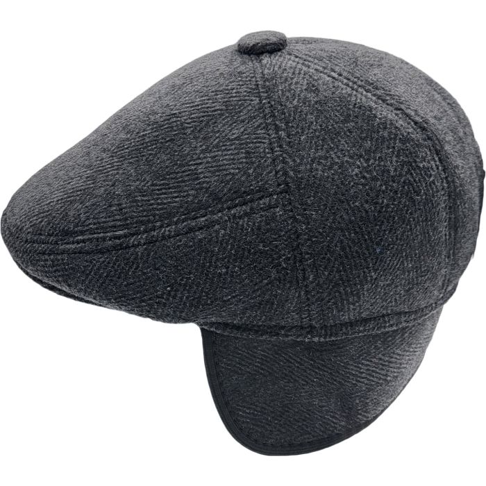 Winter Newsboy Flat Cap With Ear Flaps