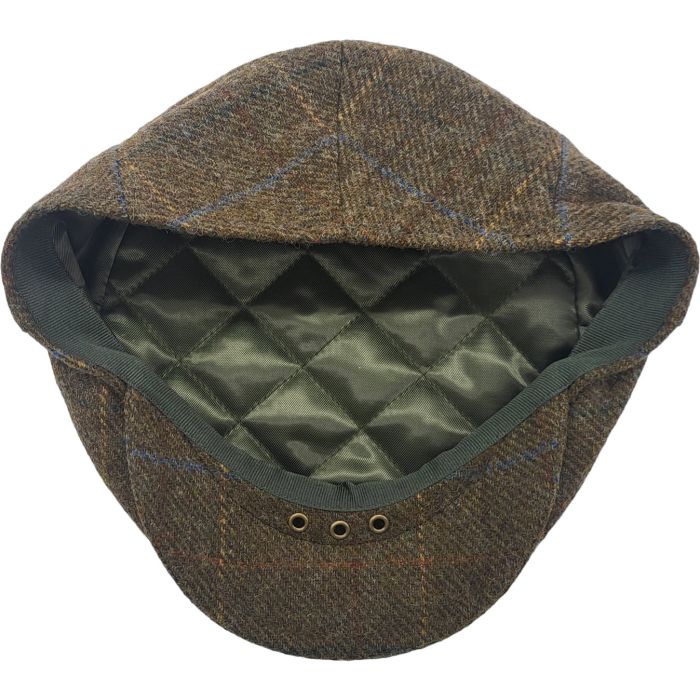 100% Wool Checked Flat Cap