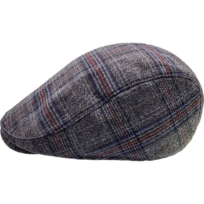 Checked Pattern Flat Cap