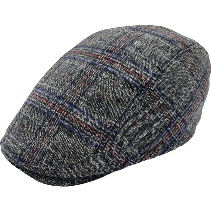 Checked Pattern Flat Cap