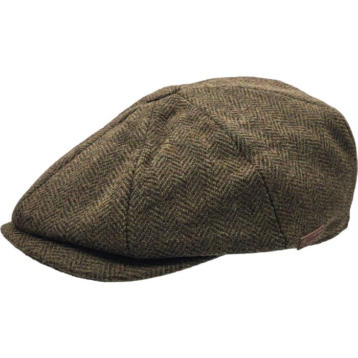 Classic Herringbone Wool Newsboy Cap