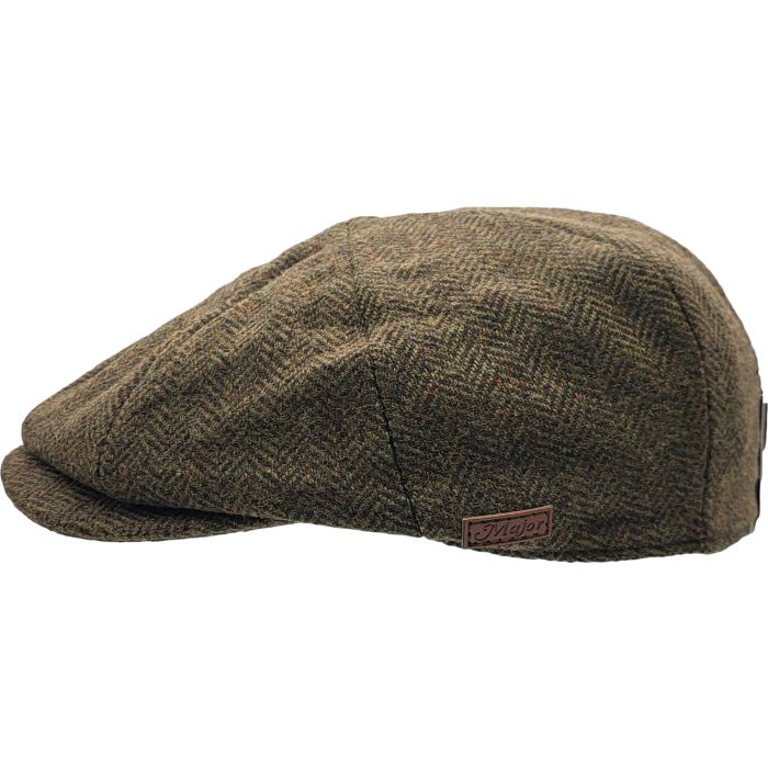 Classic Herringbone Wool Newsboy Cap