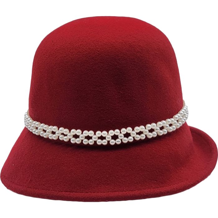 Womens Wool Felt Cloche Hat