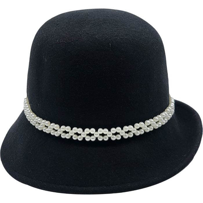 Womens Wool Felt Cloche Hat