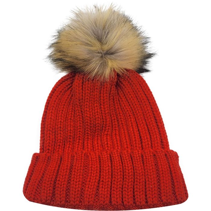 Classic Knitted Beanie with Detachable Pompom