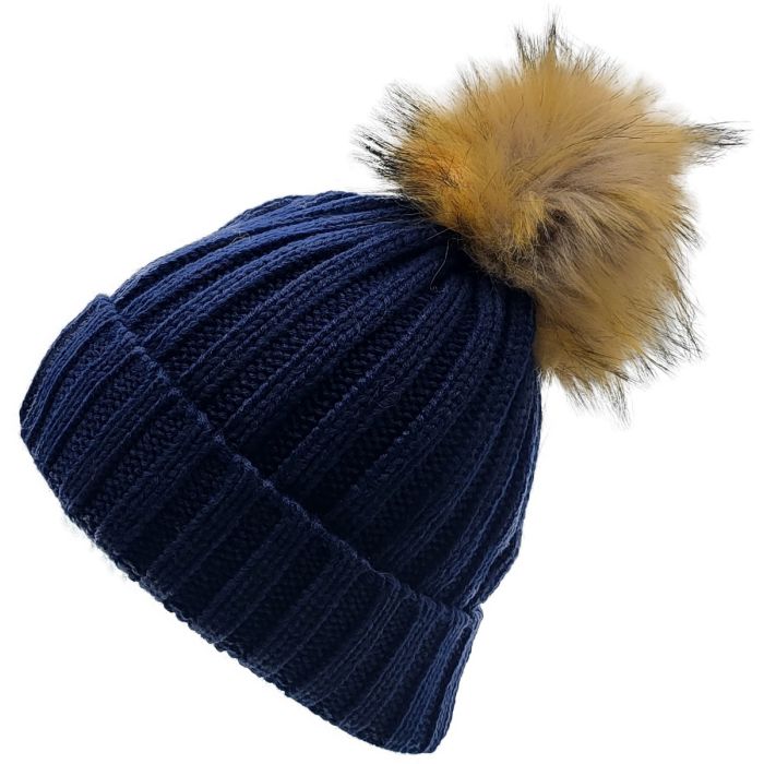 Classic Knitted Beanie with Detachable Pompom