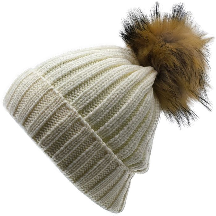 Classic Knitted Beanie with Detachable Pompom