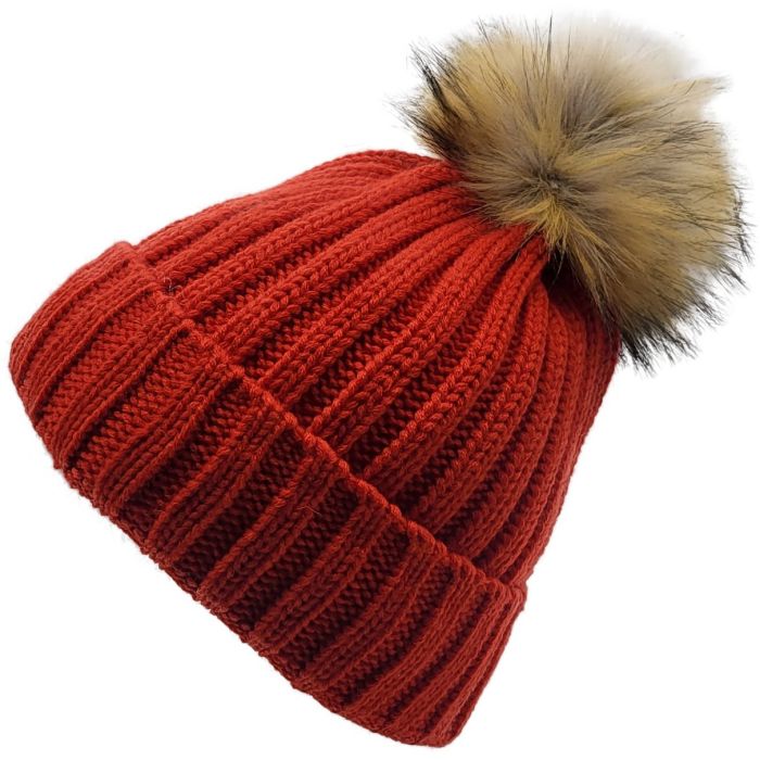 Classic Knitted Beanie with Detachable Pompom