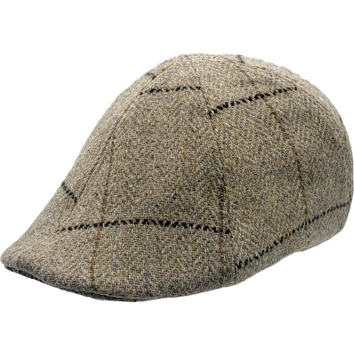 Herringbone Tweed 6 Panel Flat Cap