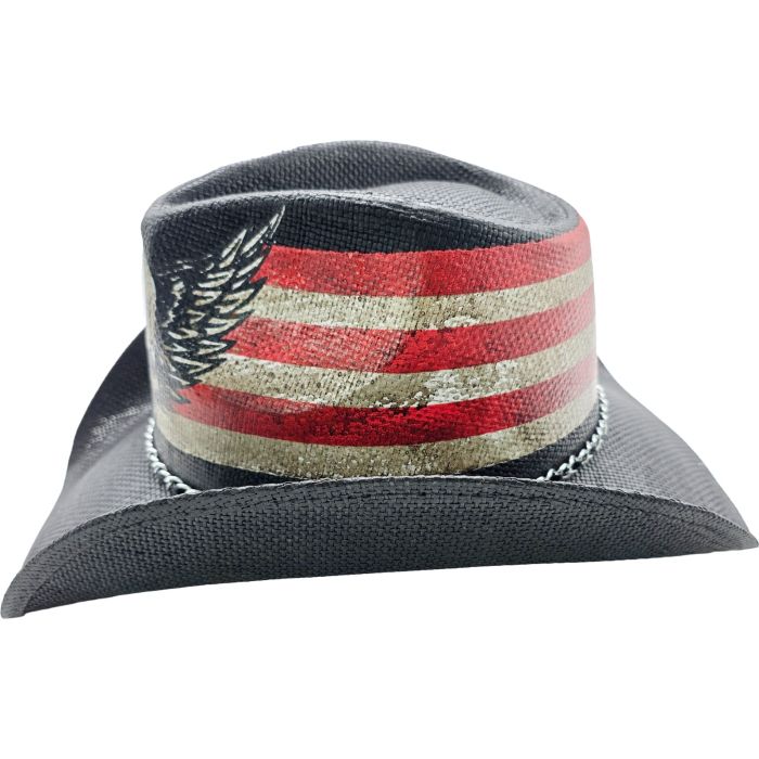 Summer Skull & US Flag Cowboy Hat