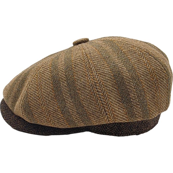 Herringbone Wool Blend Newsboy Cap