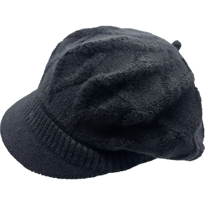 Rabbit Fur Blend Womens Newsboy Cap
