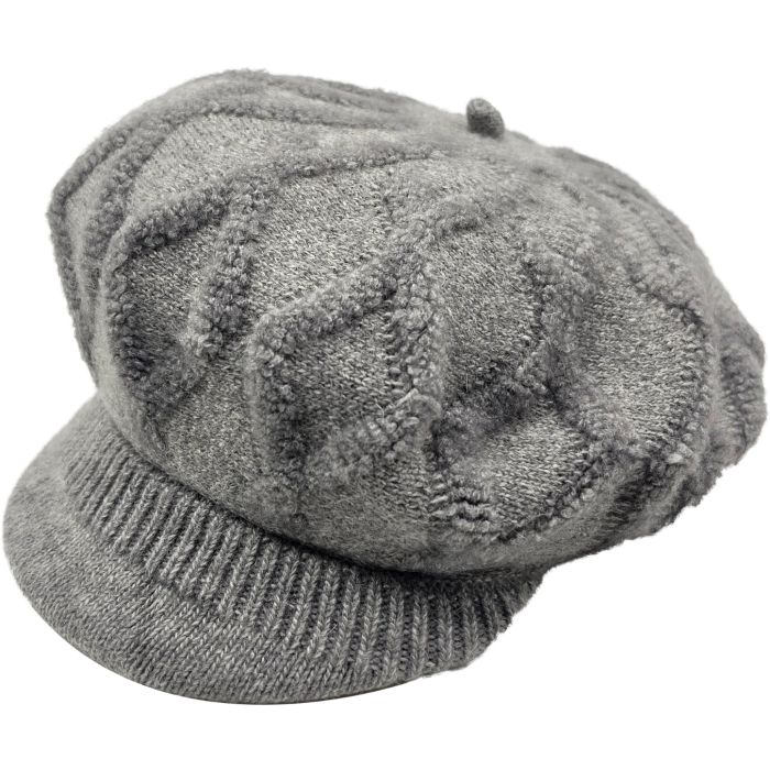 Rabbit Fur Blend Womens Newsboy Cap