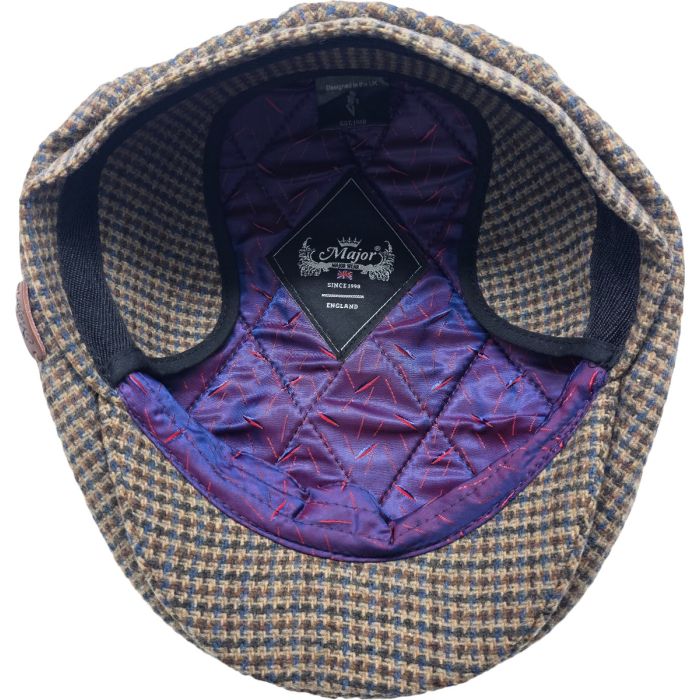 Check Pattern Flat Cap with Ear Flaps