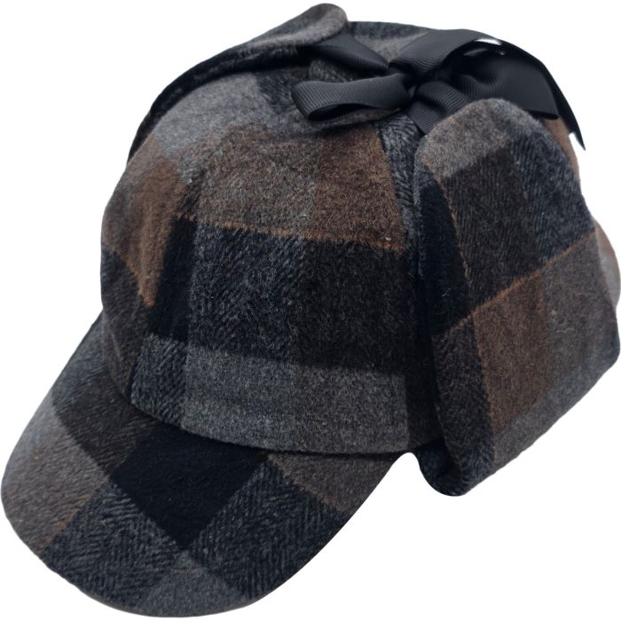 Check Pattern Sherlock Holmes Deerstalker Hat