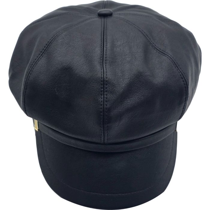 Women’s Faux Leather Newsboy Cap