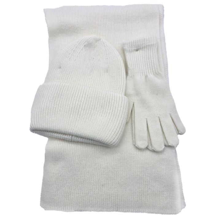 Winter Gift Set – Knitted Beanie, Scarf & Gloves (3-Piece Set)