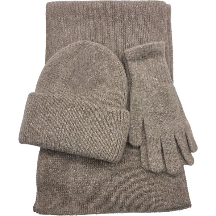 Winter Gift Set – Knitted Beanie, Scarf & Gloves (3-Piece Set)