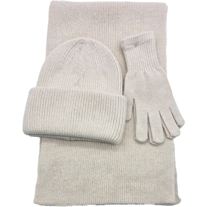 Winter Gift Set – Knitted Beanie, Scarf & Gloves (3-Piece Set)