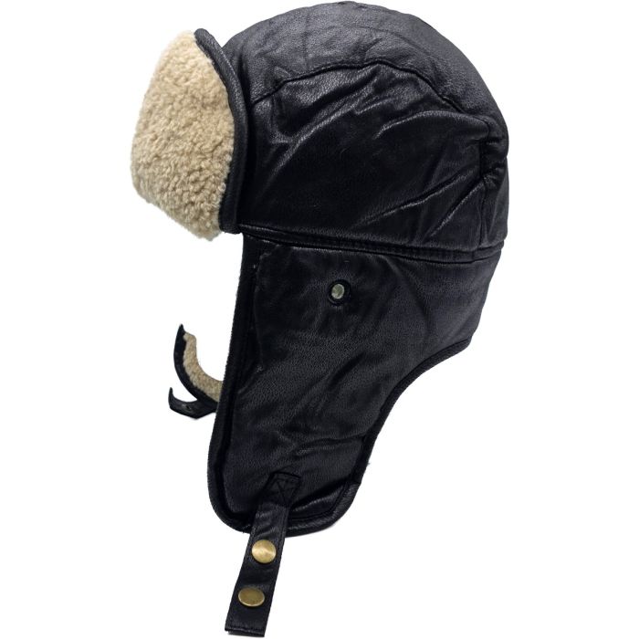 Faux Leather Trapper Hat