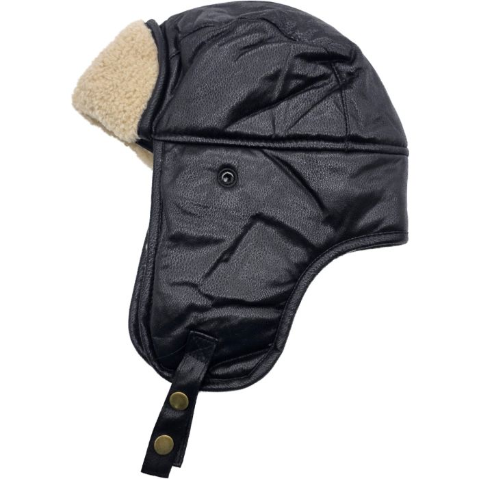 Faux Leather Trapper Hat