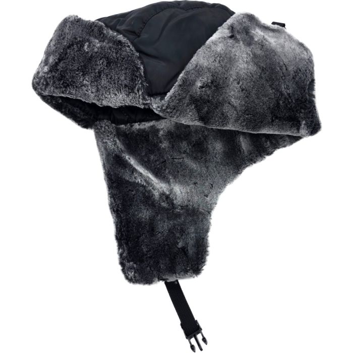 Black PVC Waterproof Trapper Hat