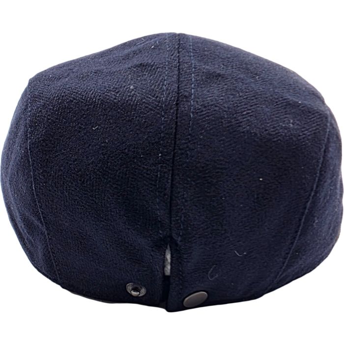 Plain Newsboy Cap with Faux Leather Peak
