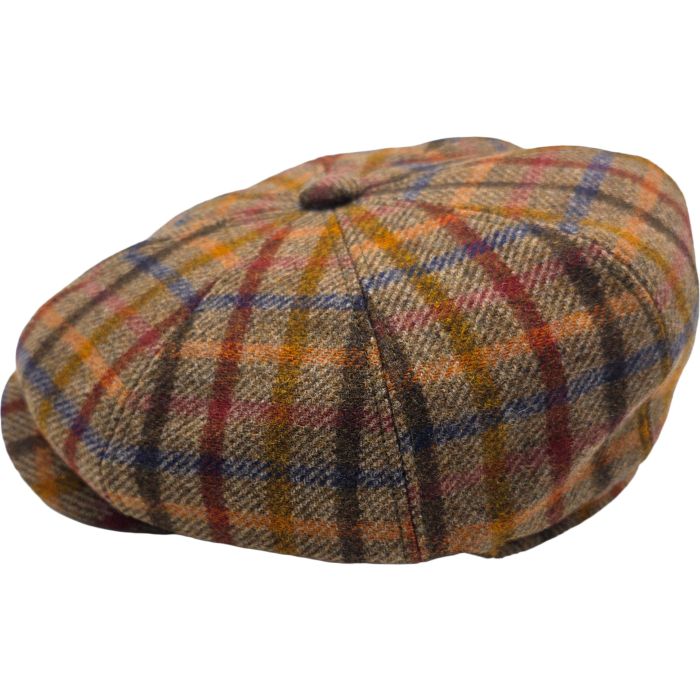Multi-Coloured Wool Tweed Newsboy Cap