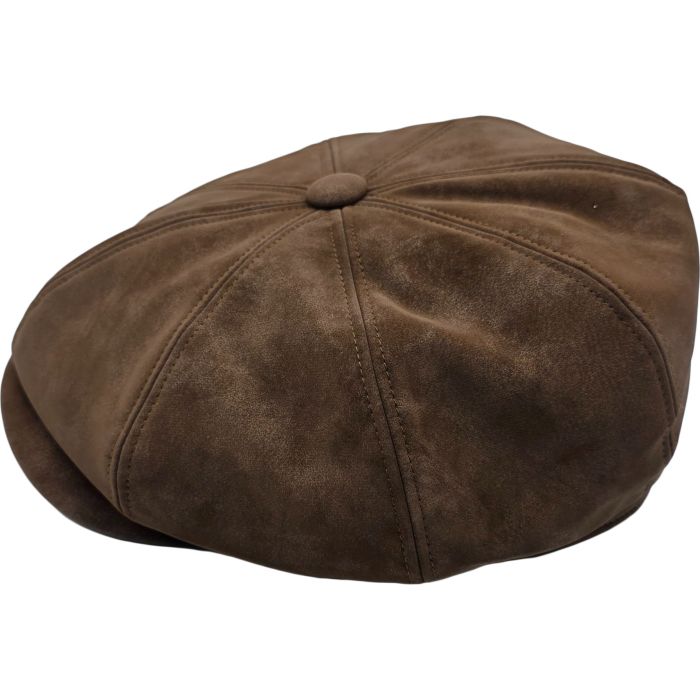 Faux Leather Newsboy Cap