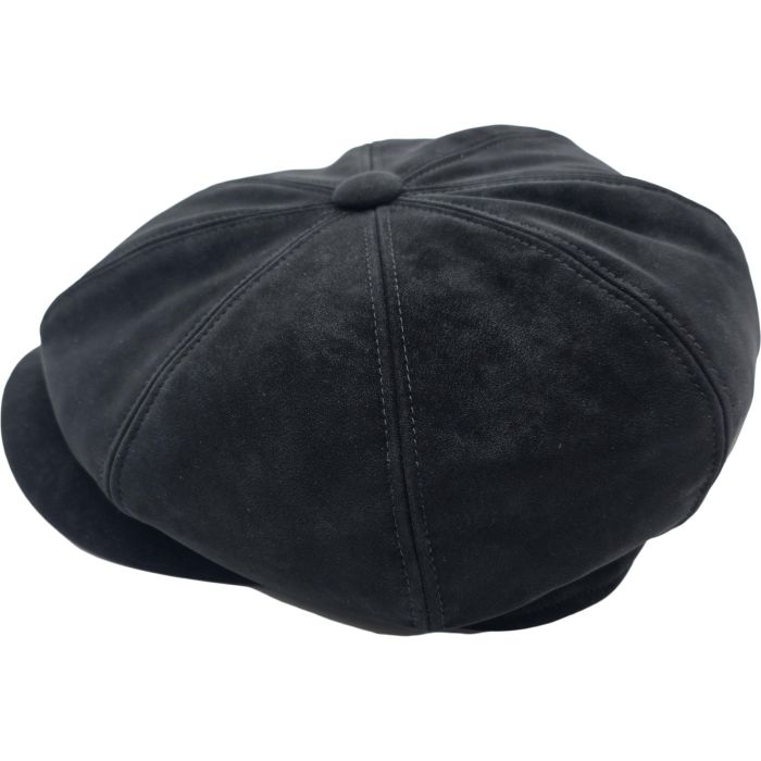 Faux Leather Newsboy Cap
