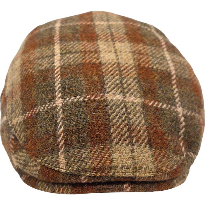 100% Wool Check Tweed Flat Cap