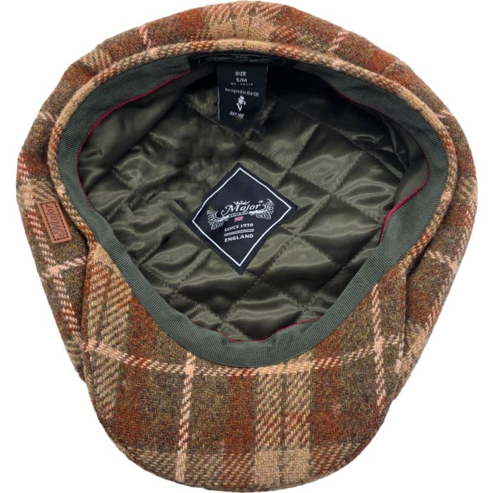 100% Wool Check Tweed Newsboy Cap
