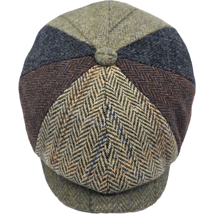 100% Wool Patchwork Newsboy Cap