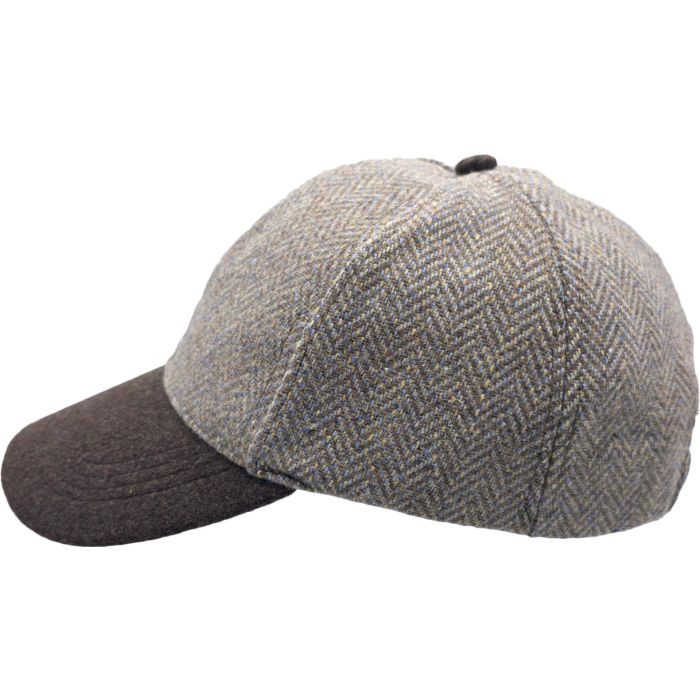 Wool Blend Baseball Cap with Suede Peak