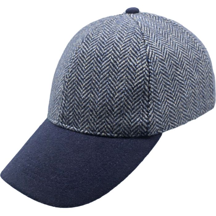 Wool Blend Baseball Cap with Suede Peak