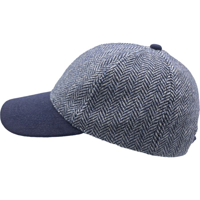 Wool Blend Baseball Cap with Suede Peak
