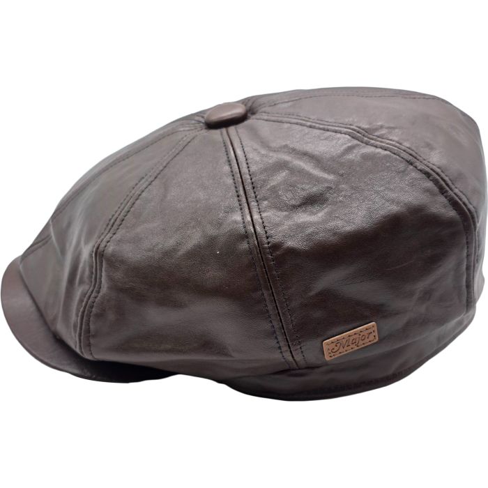 Genuine Leather Newsboy Cap