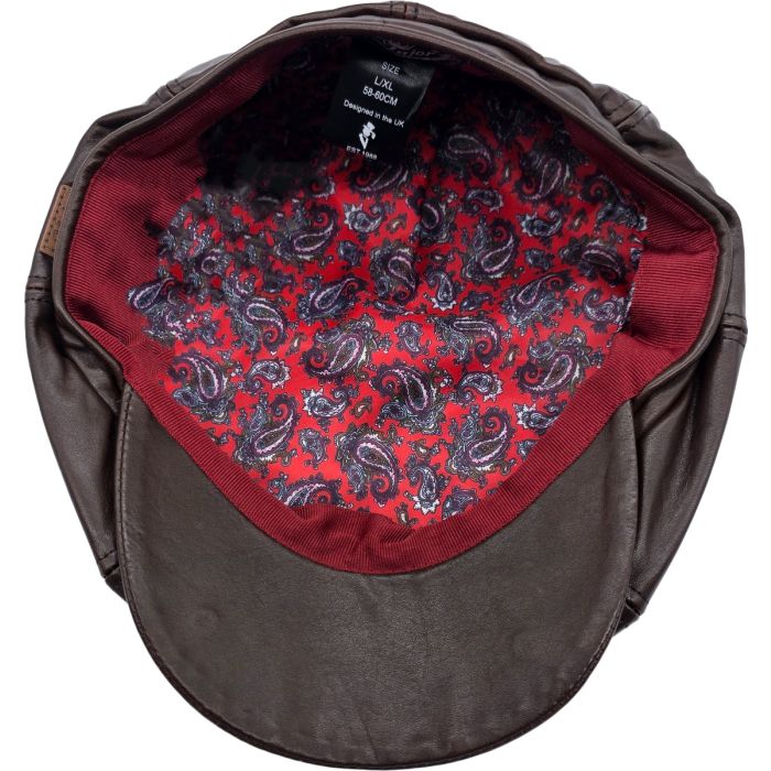 Genuine Leather Newsboy Cap