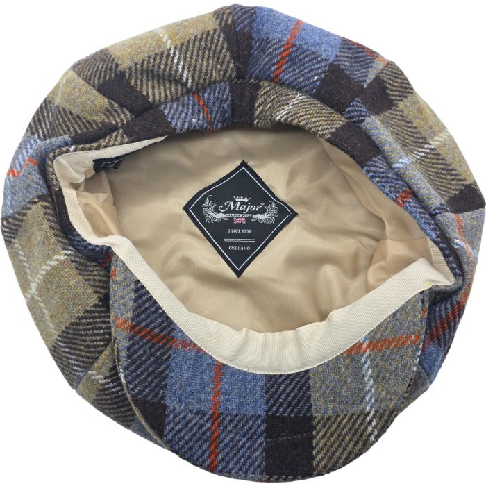 Wheel Cap Pattern Wool 100% Wool Check Pattern One Size Newsboy Cap