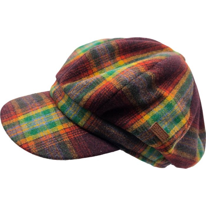 Women’s Multicolour Checked Newsboy Cap