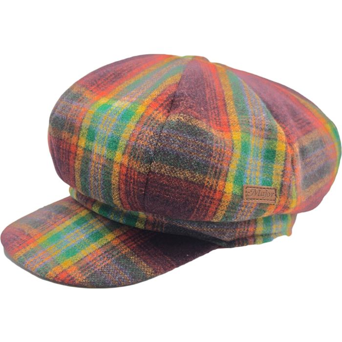 Women’s Multicolour Checked Newsboy Cap