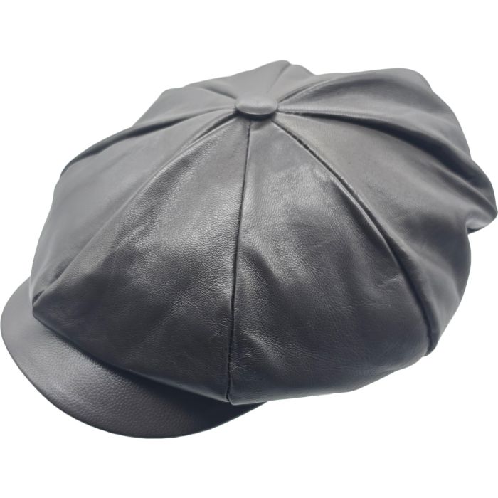 Classic Leather Newsboy Cap