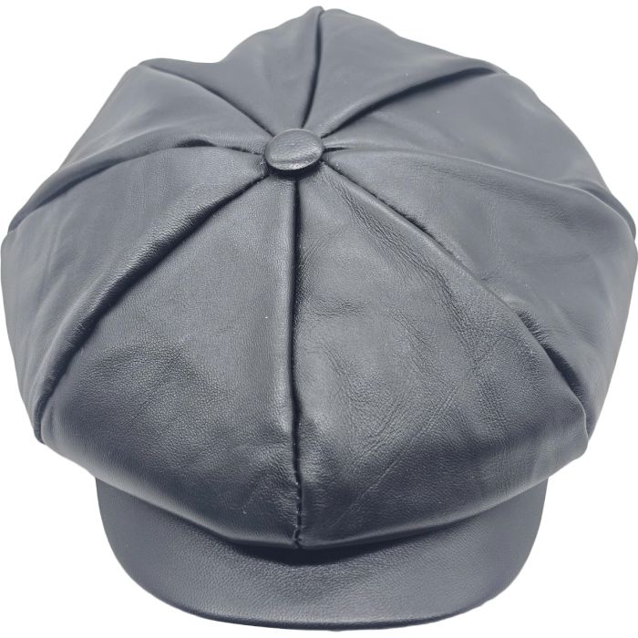 Classic Leather Newsboy Cap