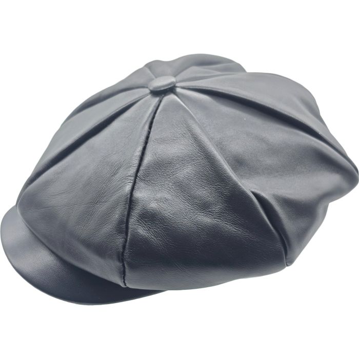 Classic Leather Newsboy Cap