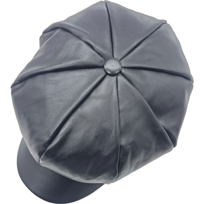 Classic Leather Newsboy Cap