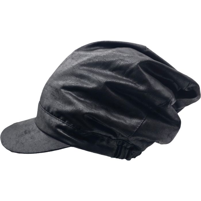 Faux Leather Peaked Long Rasta Hat